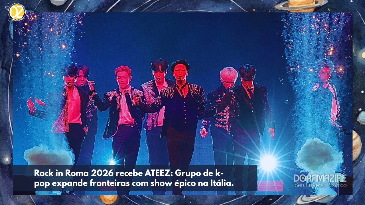 Rock in Roma 2026 recebe ATEEZ: Grupo de k-pop expande fronteiras com show épico na Itália.