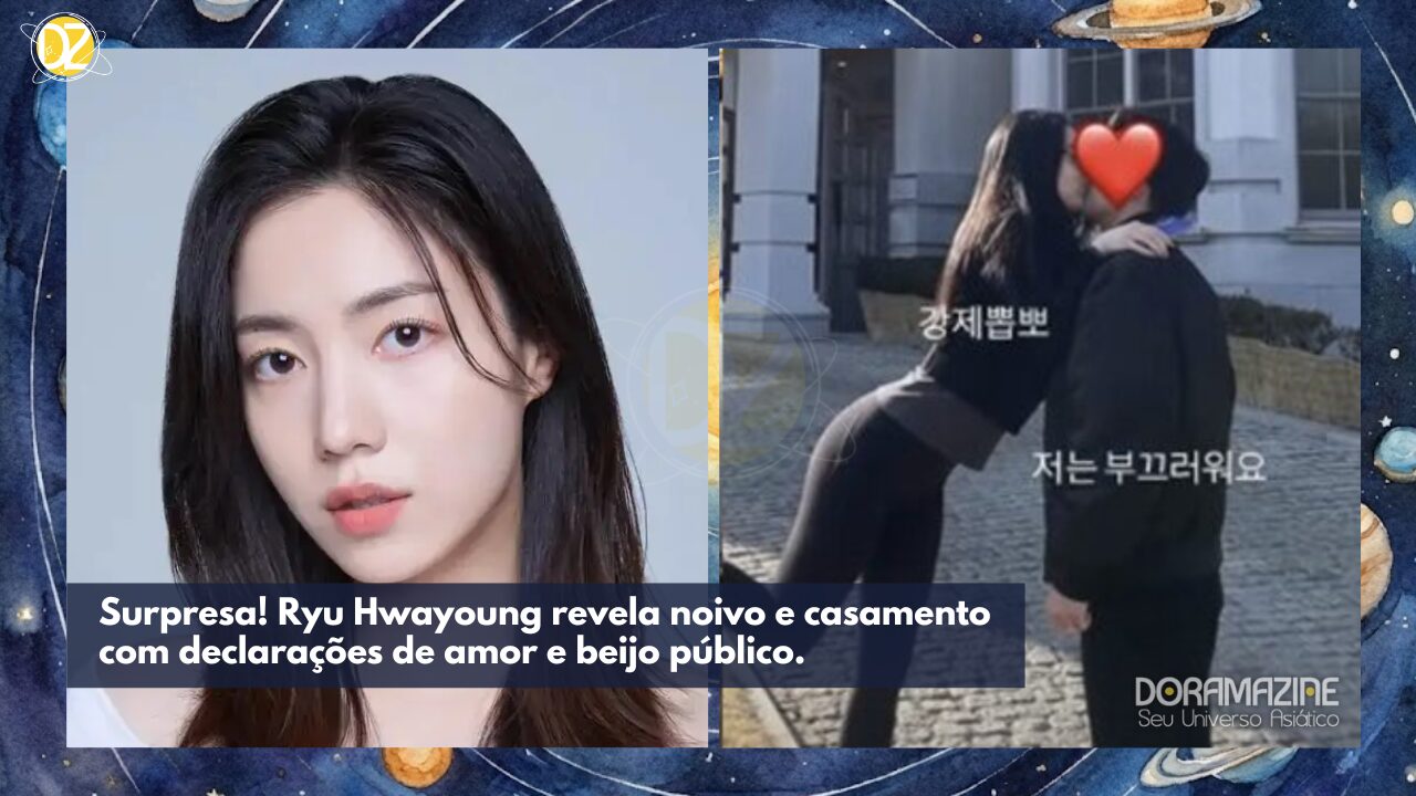 Surpresa! Ryu Hwayoung revela noivo e casamento com declarações de amor e beijo público.