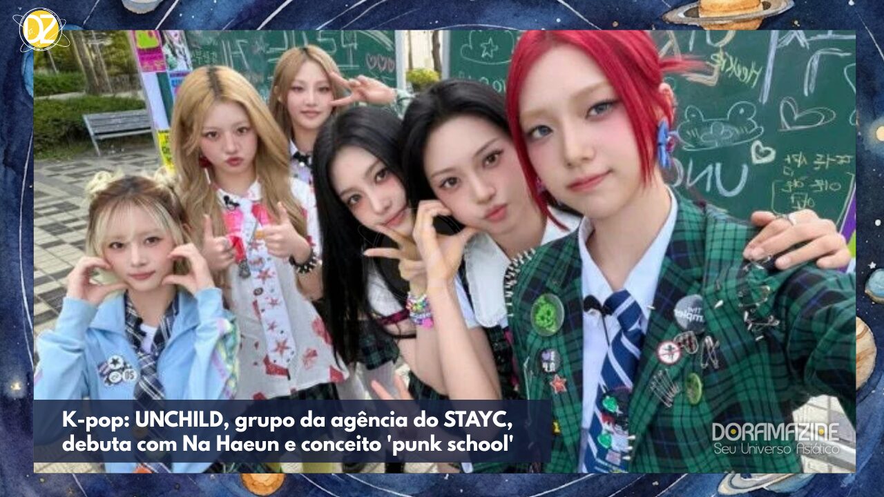 K-pop: UNCHILD, grupo da agência do STAYC, debuta com Na Haeun e conceito 'punk school'