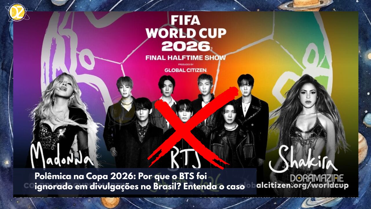 BTS na final da Copa 2026: Omissão na mídia brasileira vira polêmica e revolta fãs de K-pop
