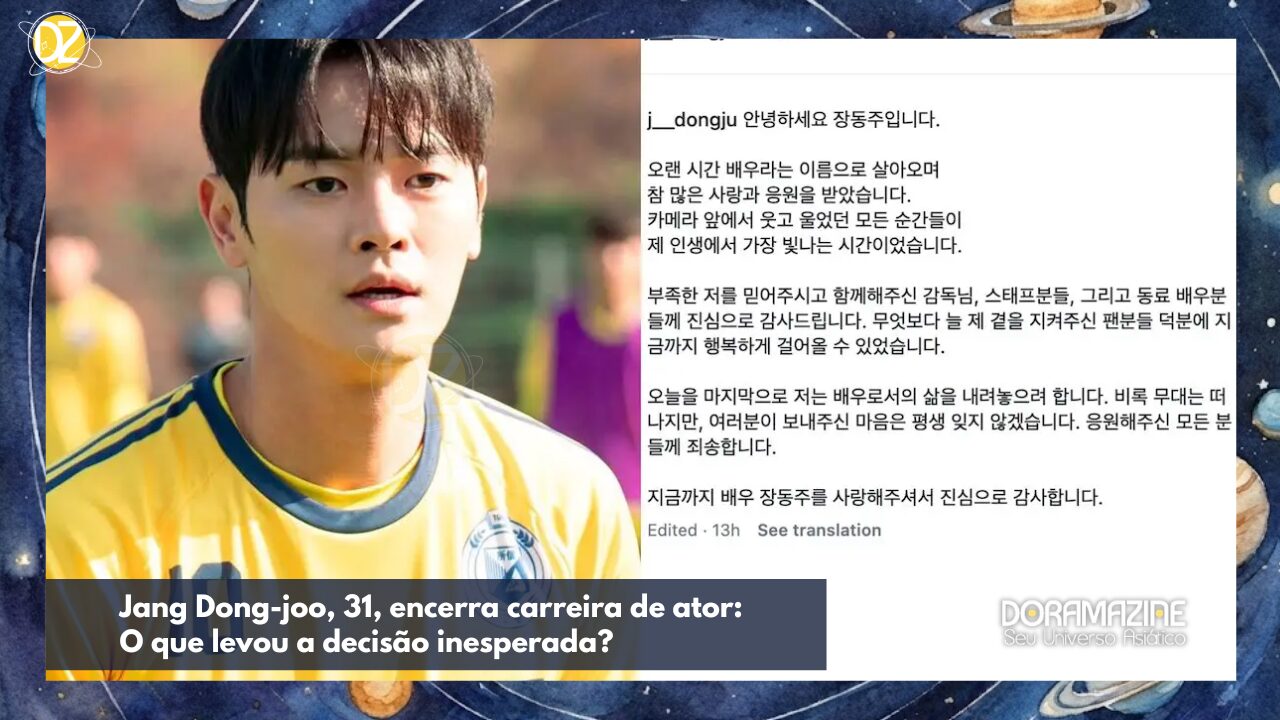 Jang Dong-joo, 31, encerra carreira de ator