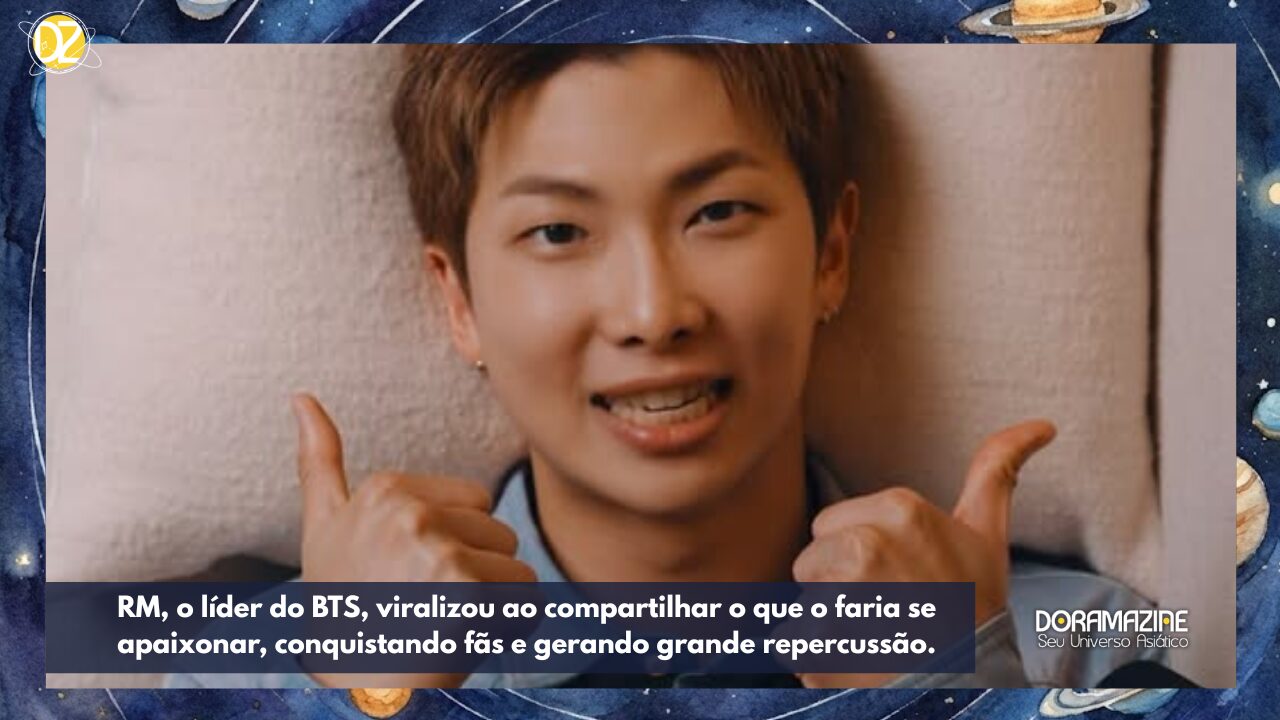 RM, líder do BTS, viraliza ao revelar o que o faria se apaixonar
