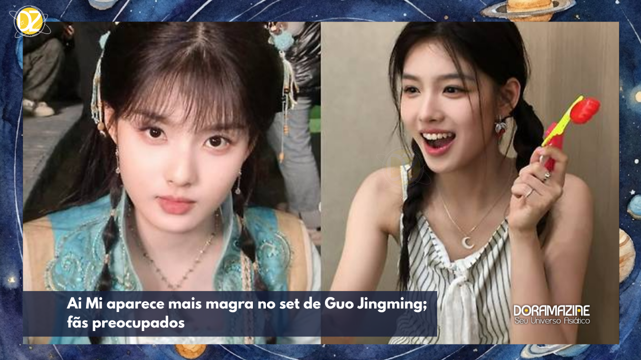 Ai Mi aparece mais magra no set de Guo Jingming; fãs preocupados